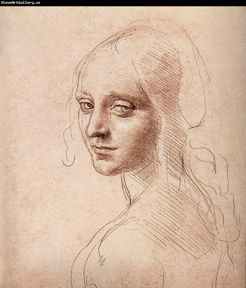 LEONARDO da Vinci Study fur the head of a Madchens